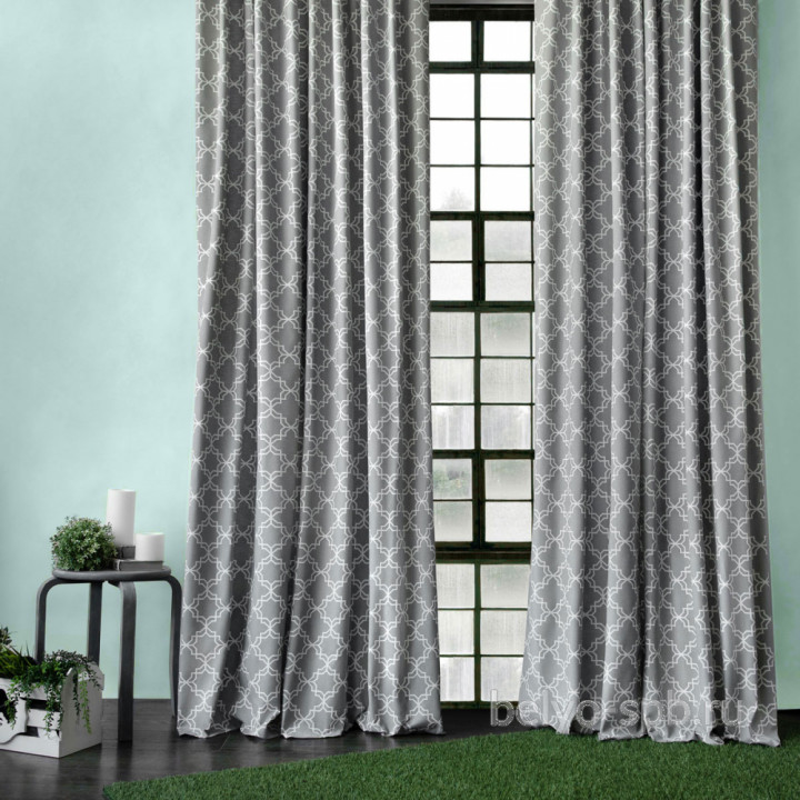 Комплект высоких  штор "Тристан" серый