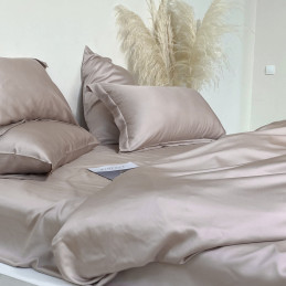 Taupe, ЕВРО-МАКСИ с простыней на резинке, тенцель