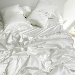 Silk white, ЕВРО, с простыней на резинке, 55% тутовый шелк Malberry, 45% хлопок