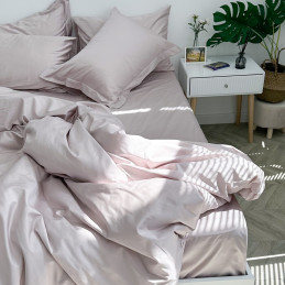 Pearl grey lux , ЕВРО-МАКСИ с простыней на резинке, 100 % египетский хлопок