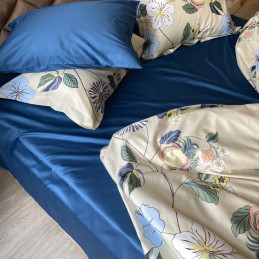 Portofino royal blue lux, 2-х спальное , сатин-люкс, 100 % египетский хлопок