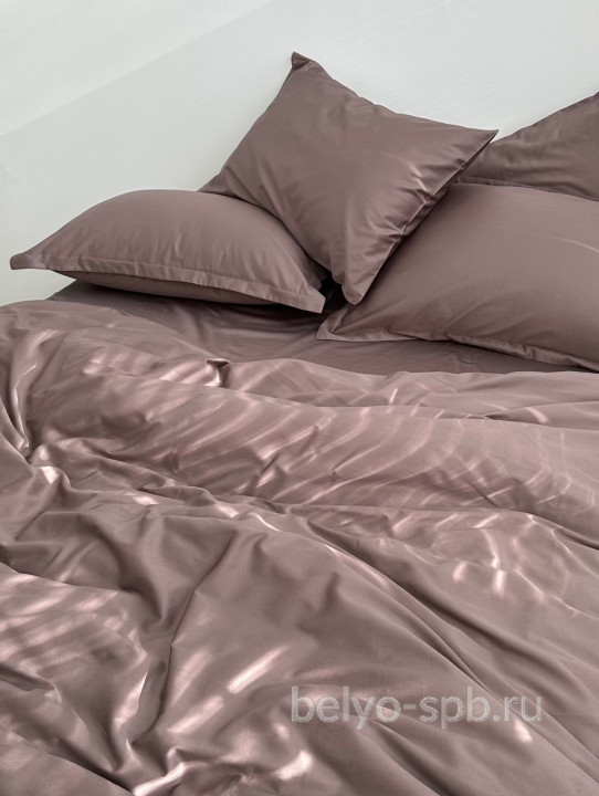 Deep taupe lux, ЕВРО-МАКСИ с простыней на резинке, 100 % египетский хлопок