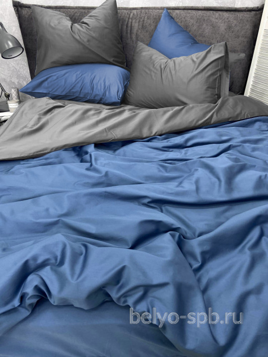 Silver- royal blue lux, ЕВРО-МАКСИ , сатин-люкс, 100 % египетский хлопок