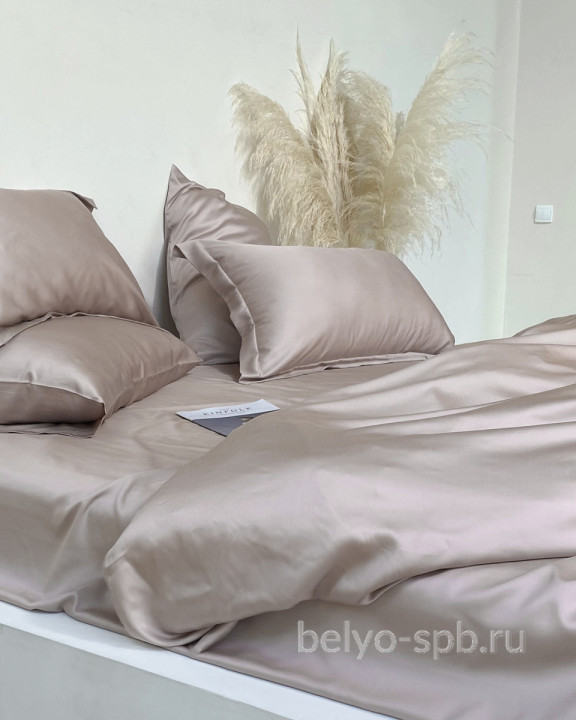 Taupe, 1,5 спальное с простыней на резинке, тенцель